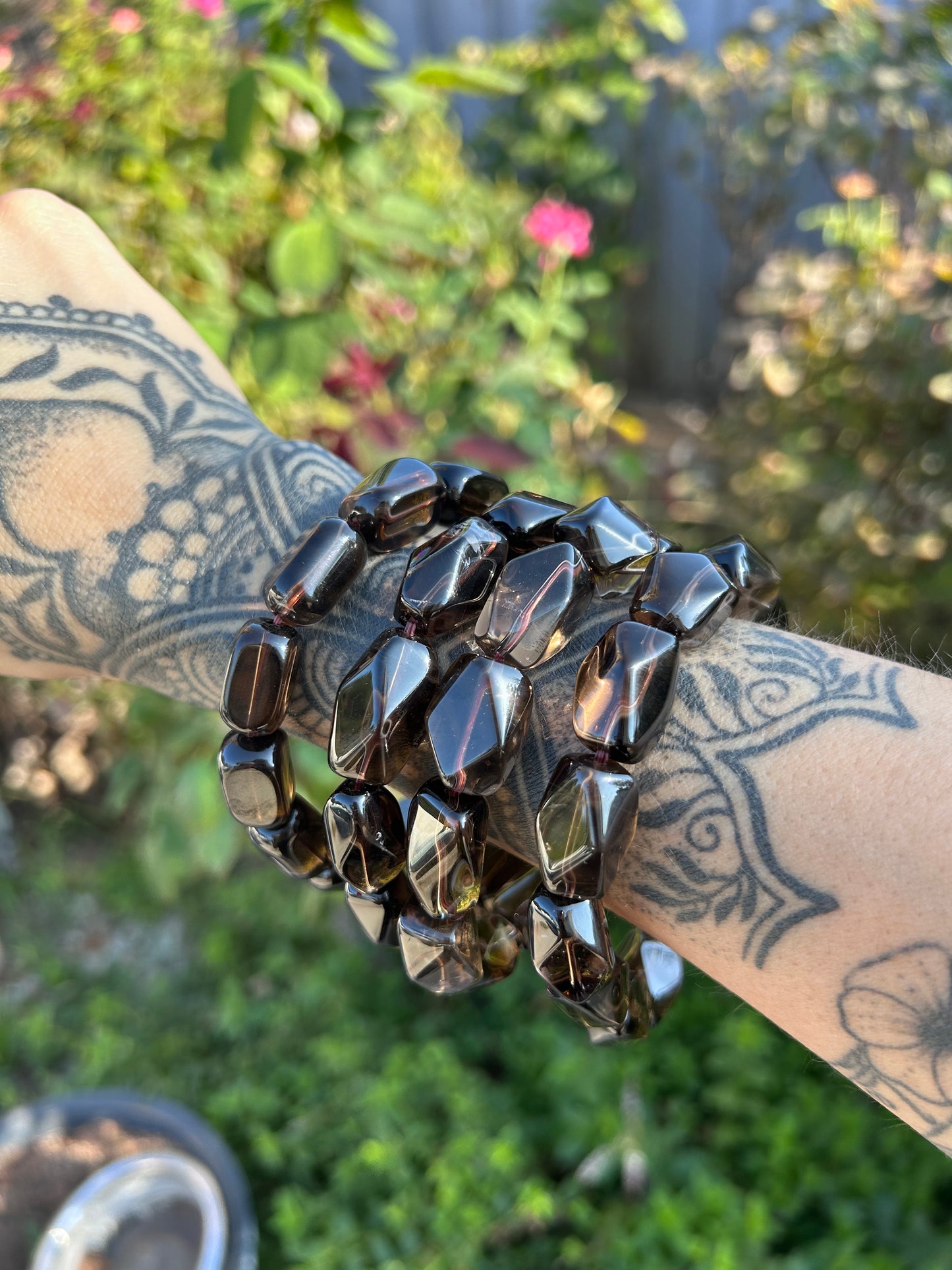 20mm bead Smoky Quartz bracelets