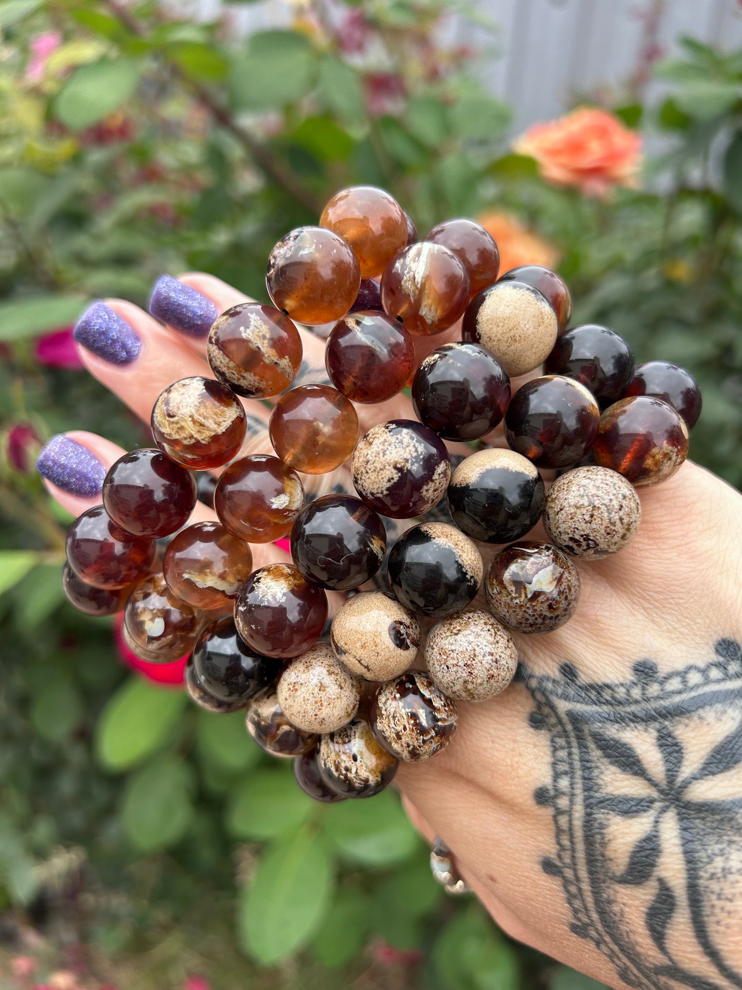 14mm Sumatran Milk & Honey bracelets