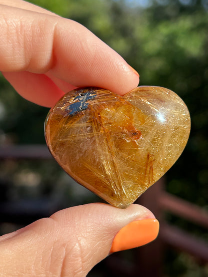 Golden Rutile Heart