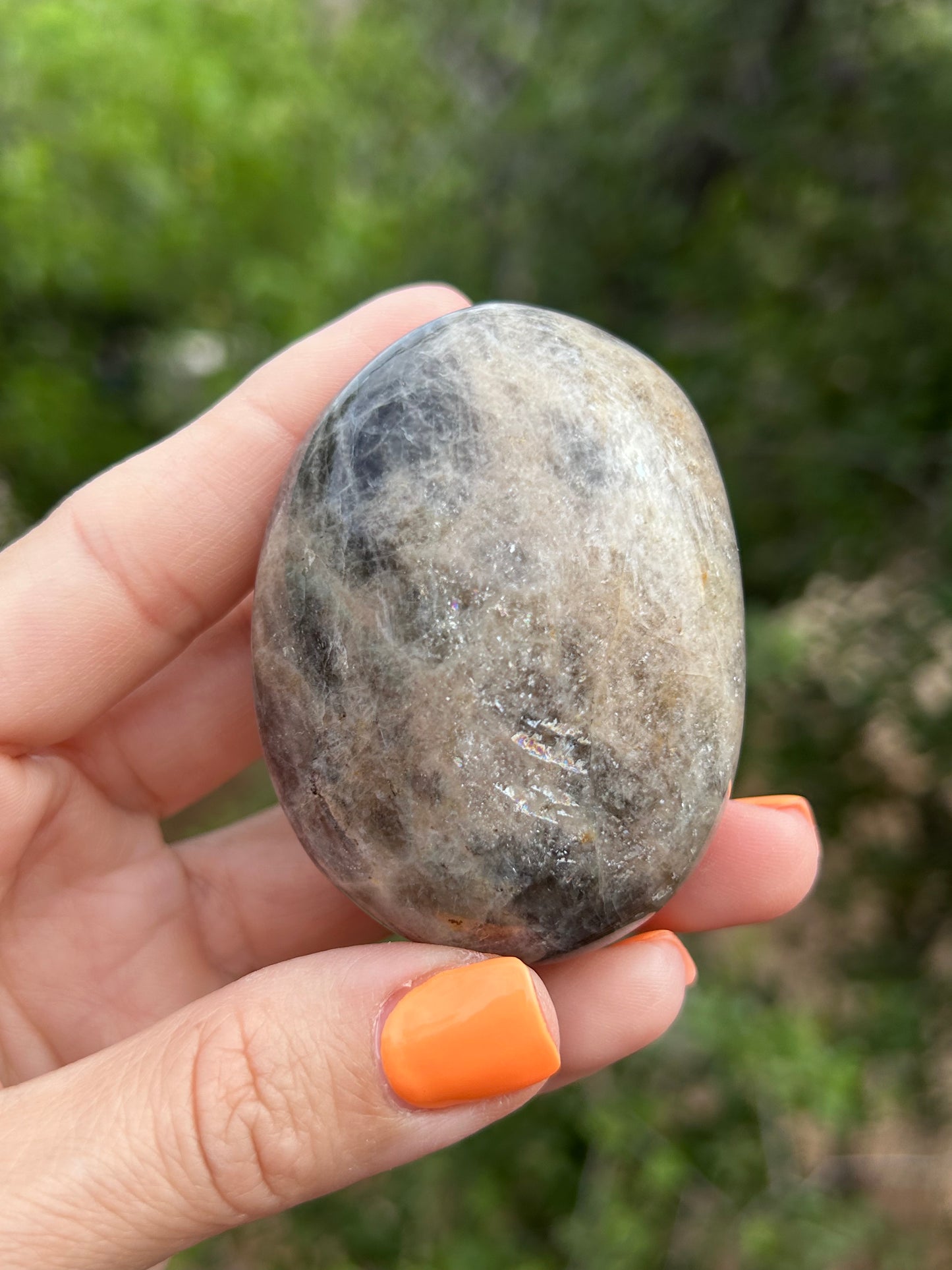 Black Moonstone palm stone