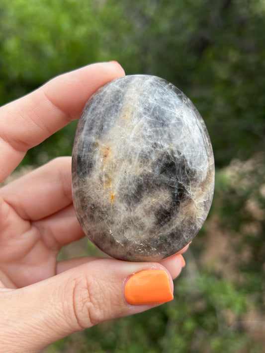 Black Moonstone palm stone