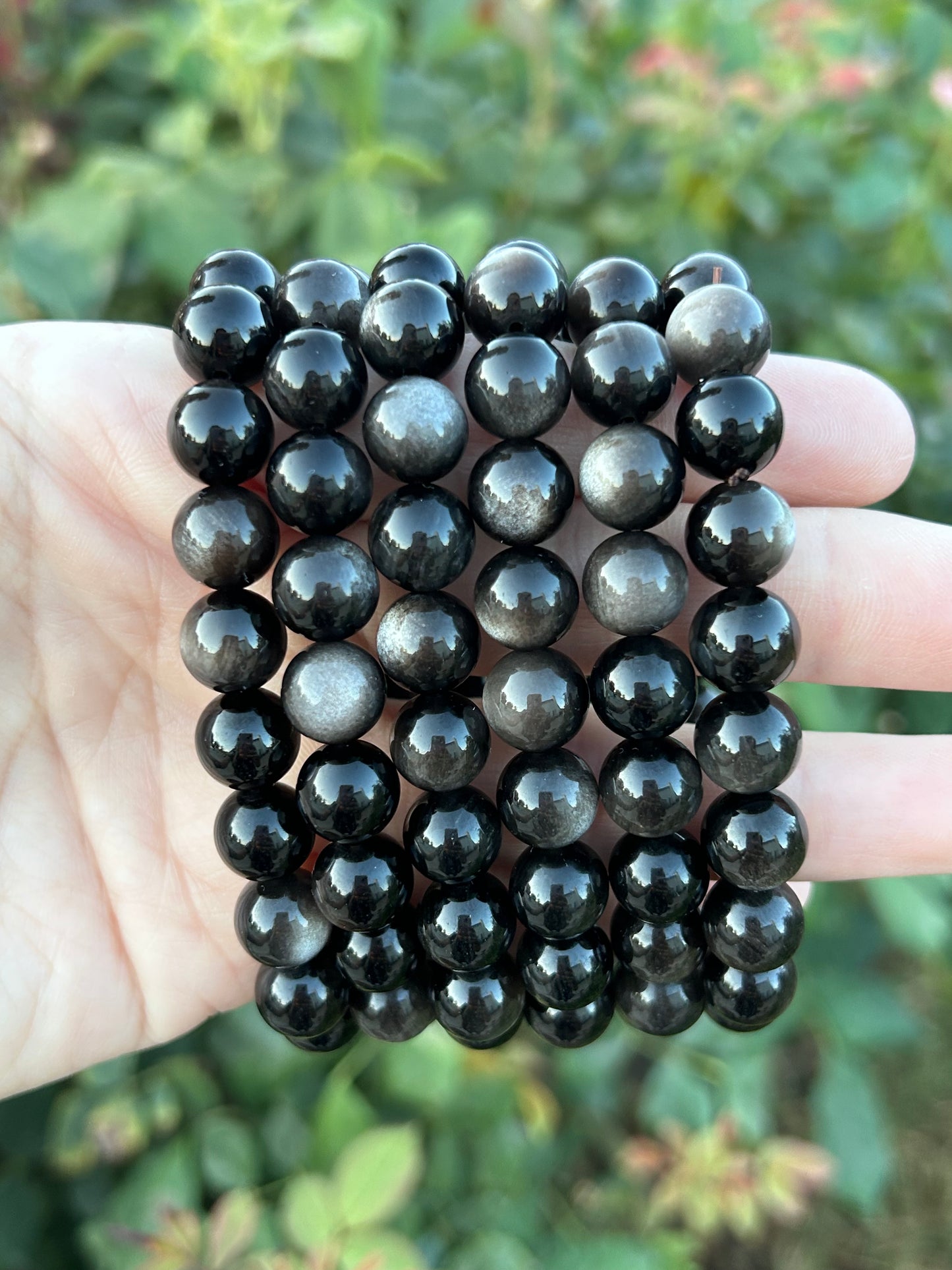 10mm bead Silver Sheen Obsidian