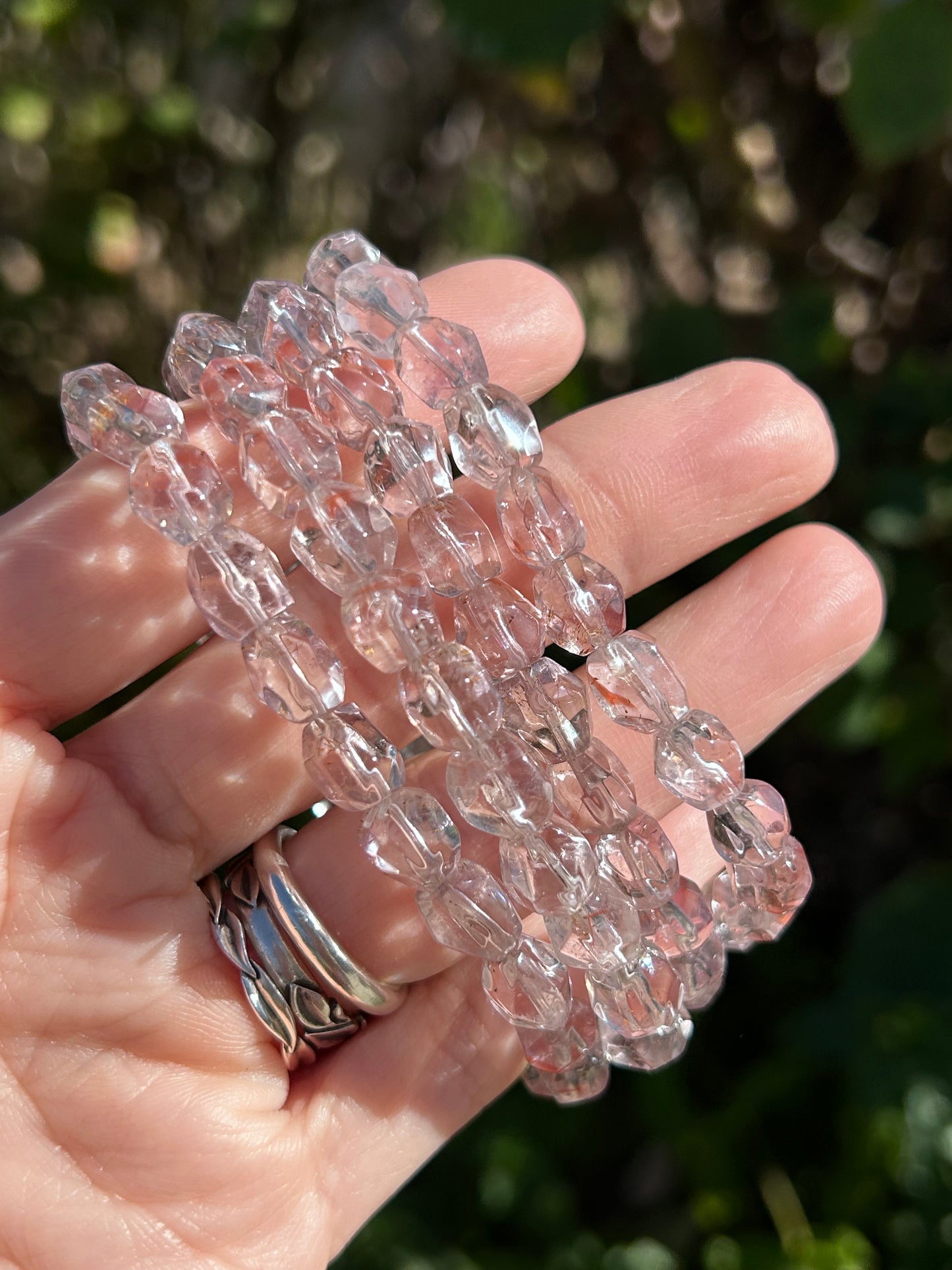 8mm Clear Quartz w/Hematite bracelets