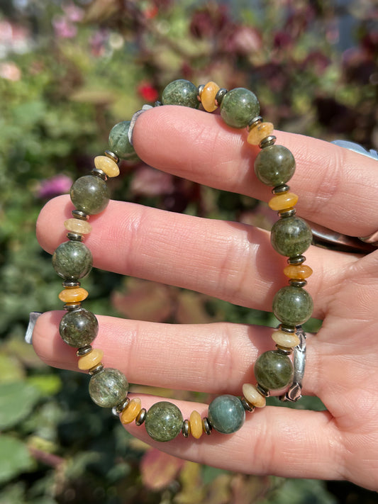 Green Apatite w/ Jade bracelet