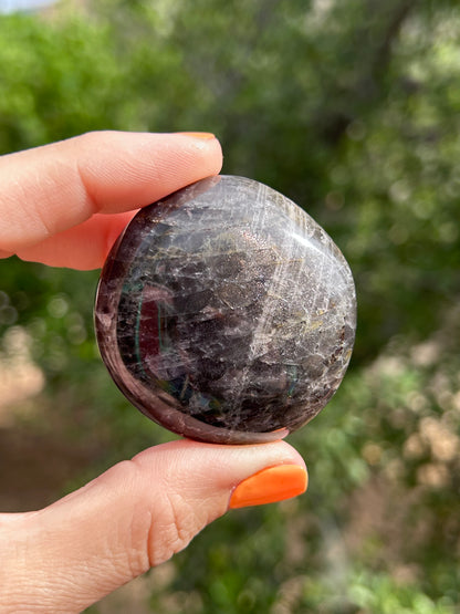 Black Moonstone palm stone