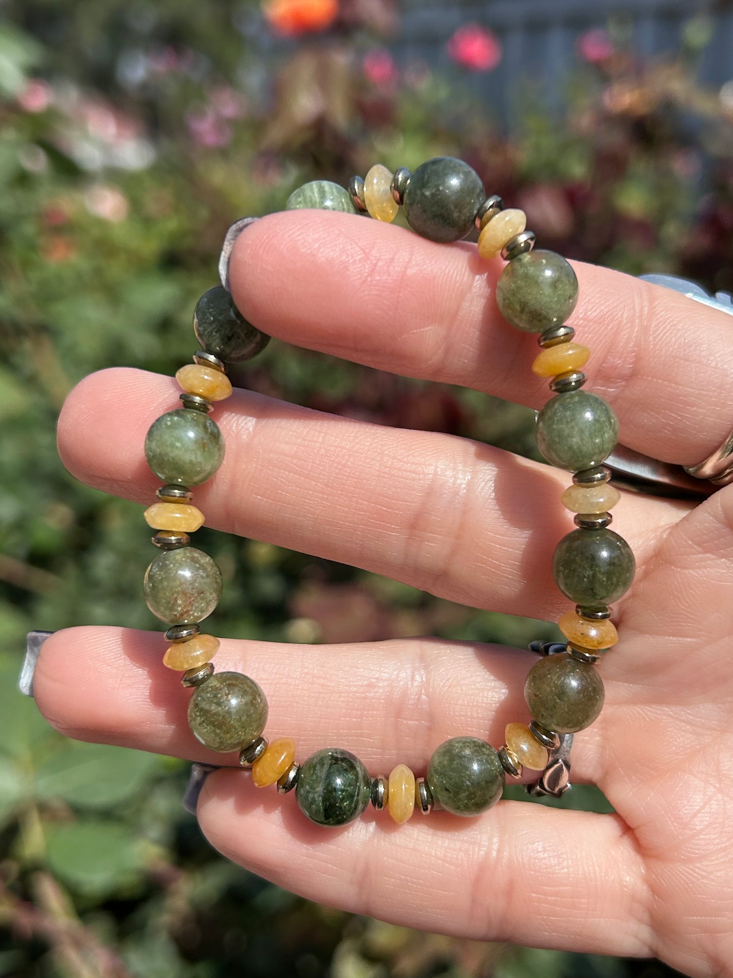 Green Apatite w/ Jade bracelet