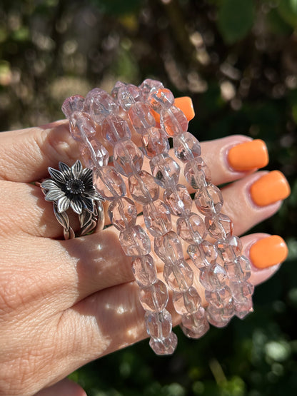 8mm Clear Quartz w/Hematite bracelets