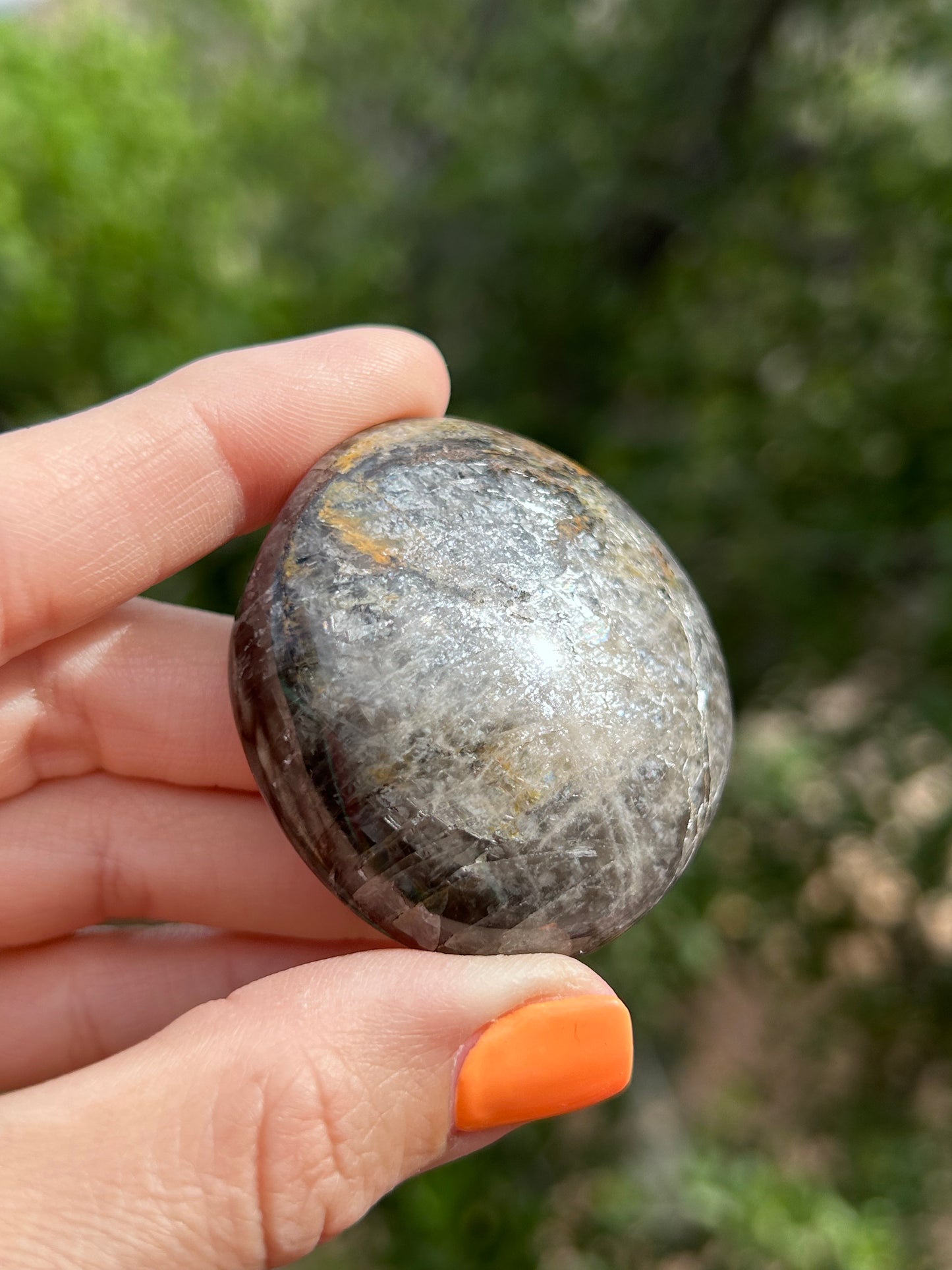 Black Moonstone palm stone