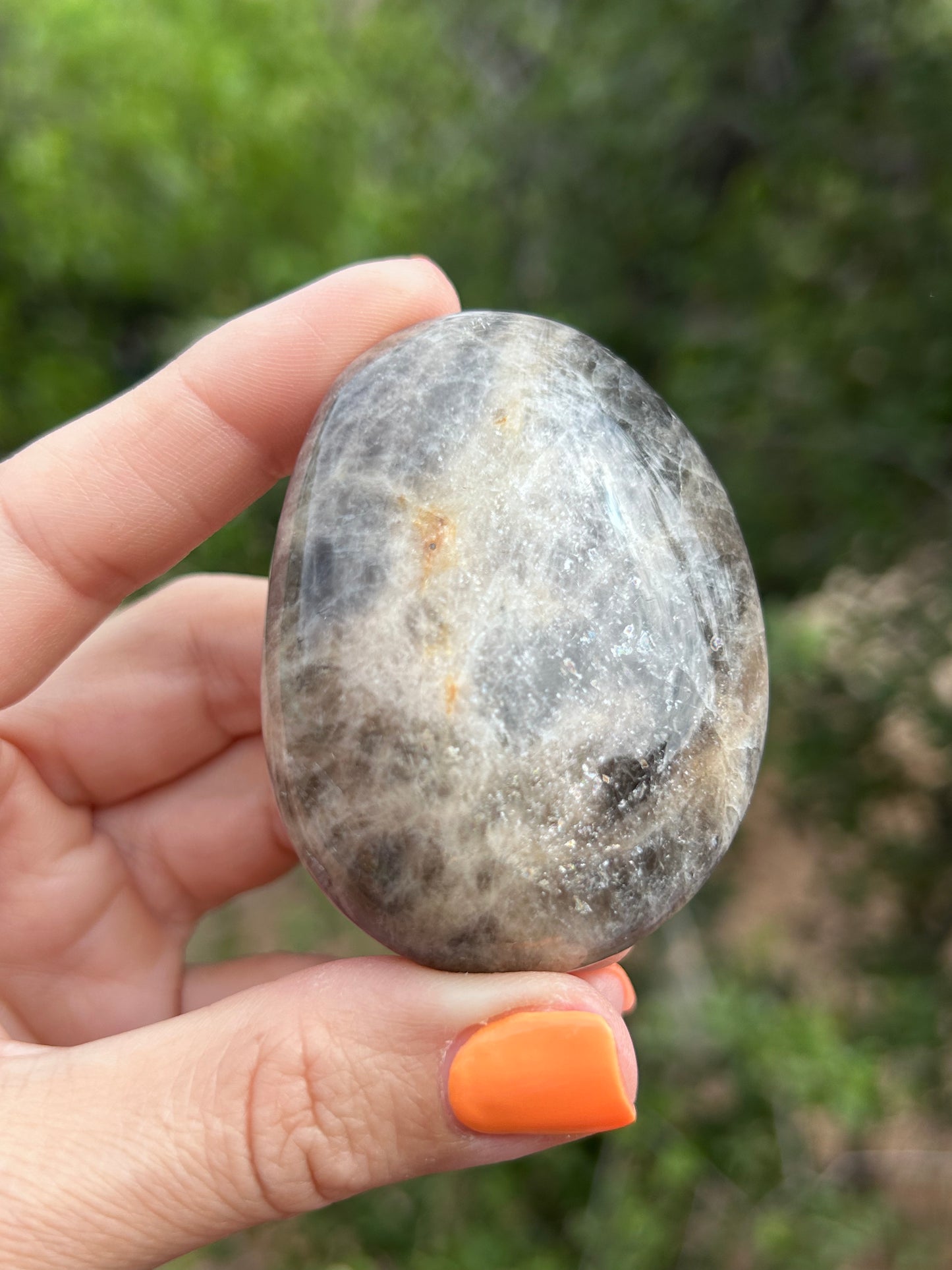 Black Moonstone palm stone