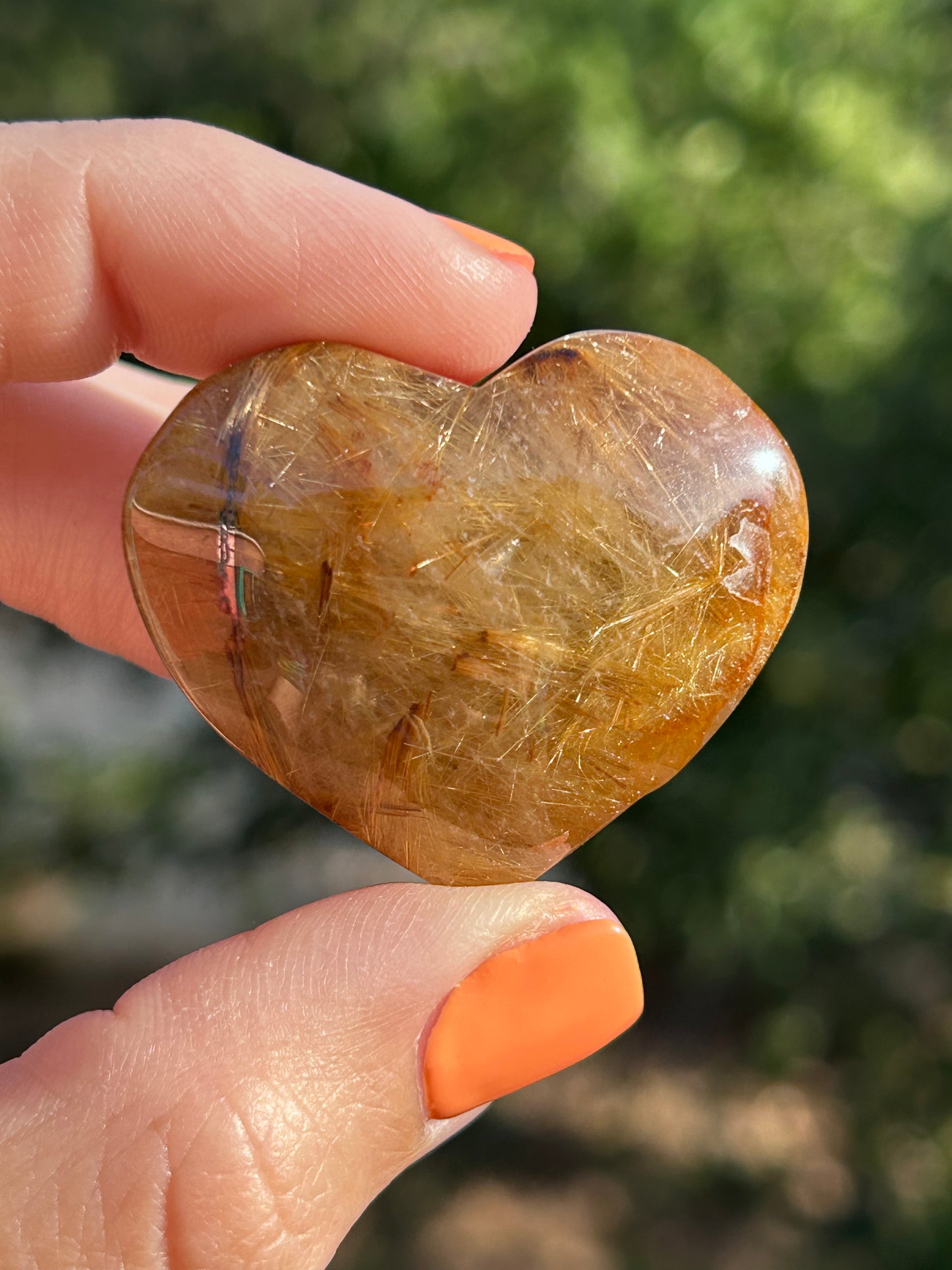 Golden Rutile Heart