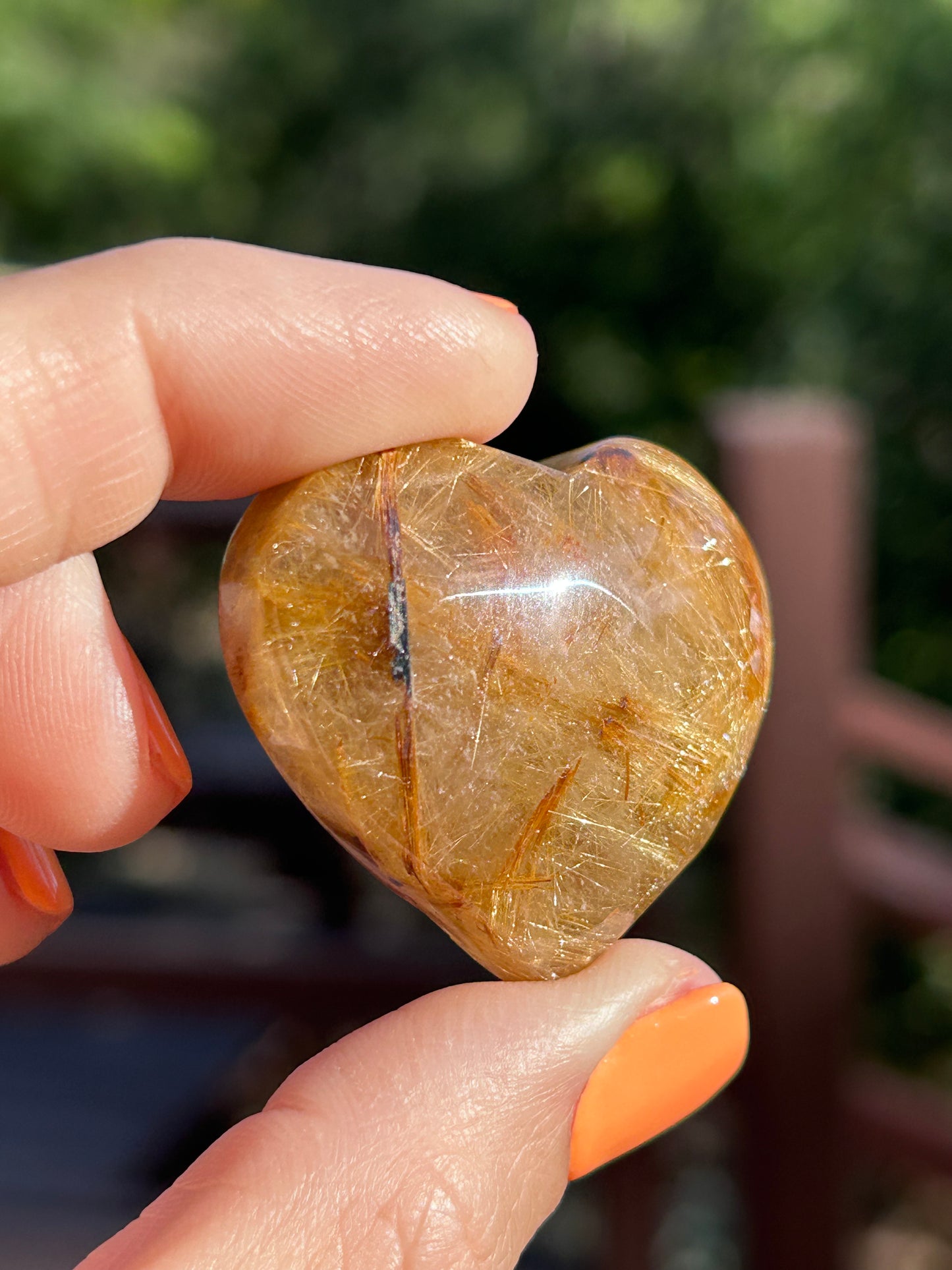 Golden Rutile Heart