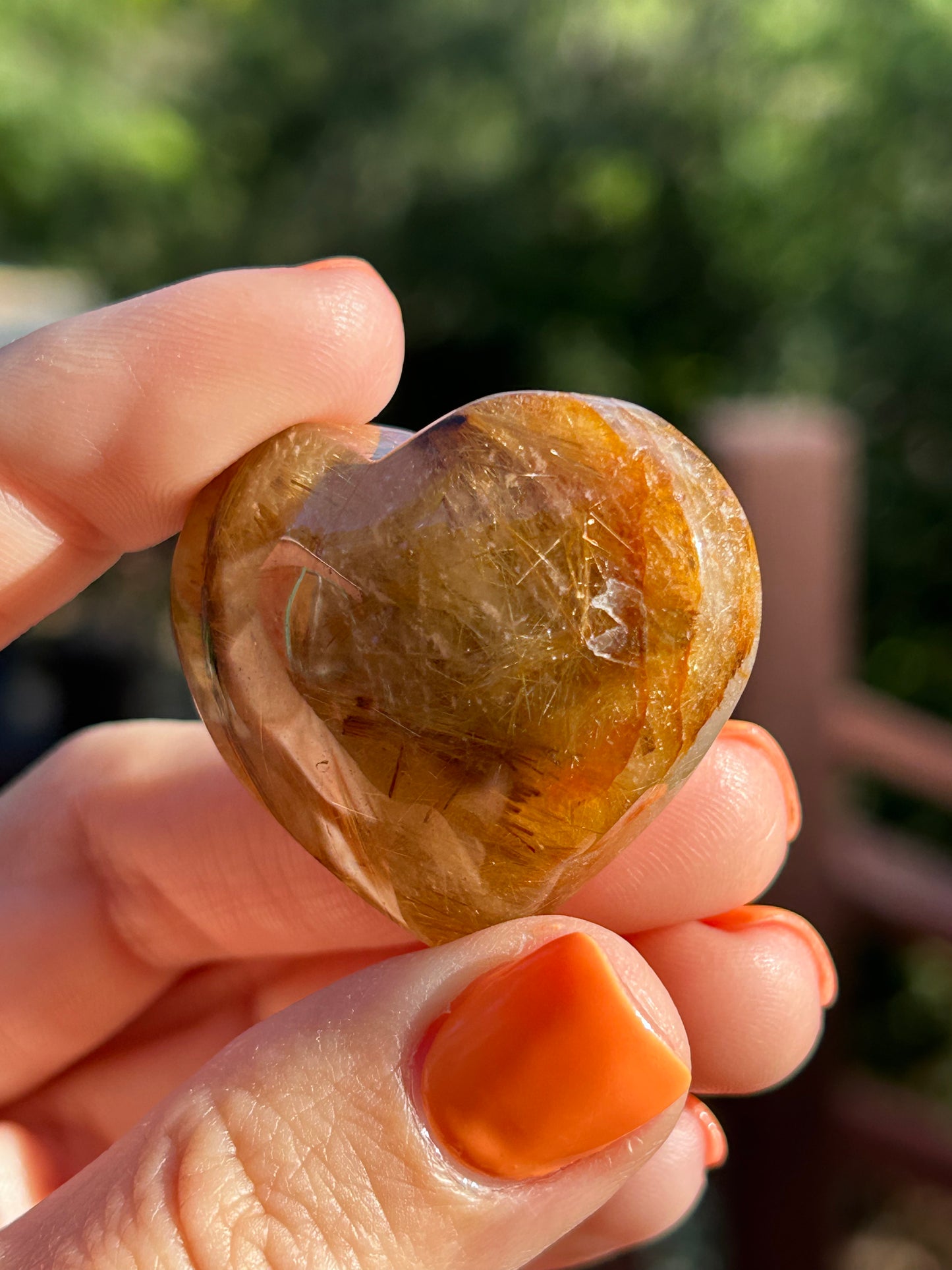 Golden Rutile Heart