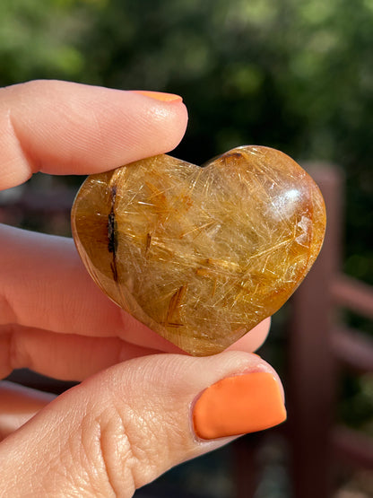 Golden Rutile Heart