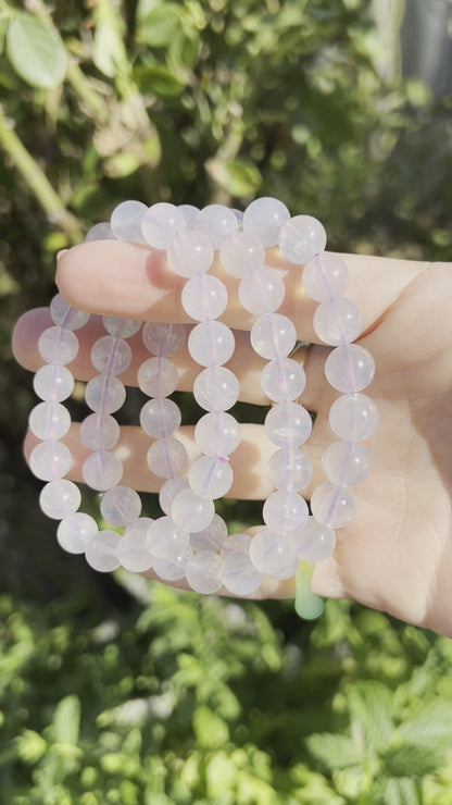 8 mm bead Lavender Moon Quartz