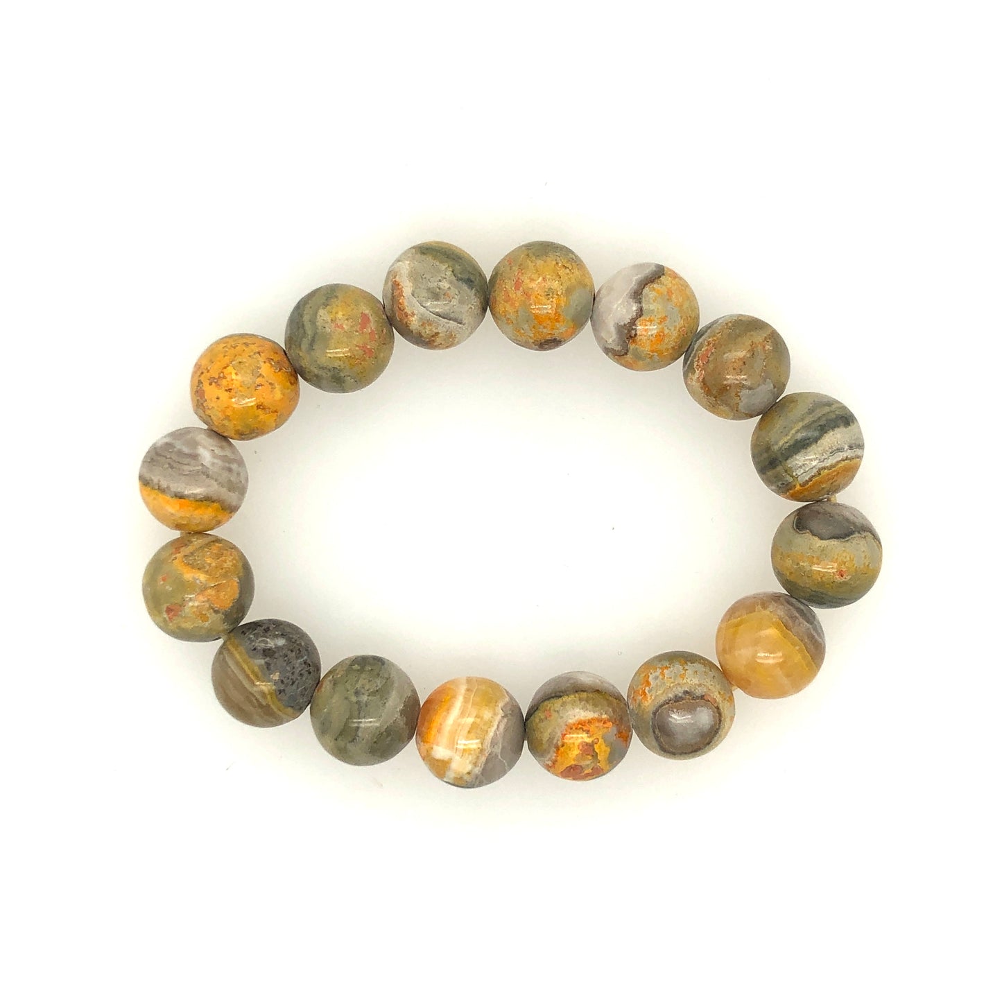 12mm Bumblebee Jasper Bracelet