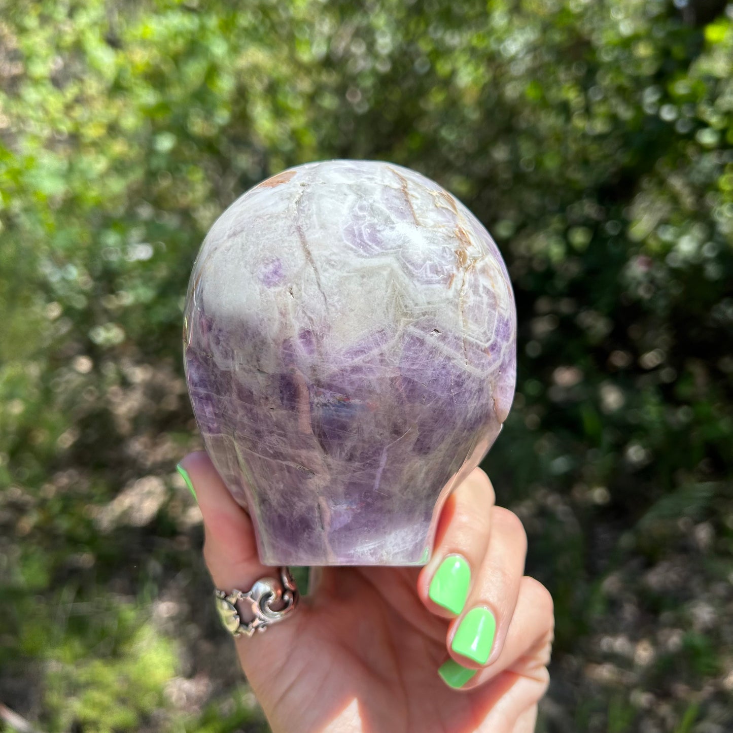 Chevron Amethyst Alien skull