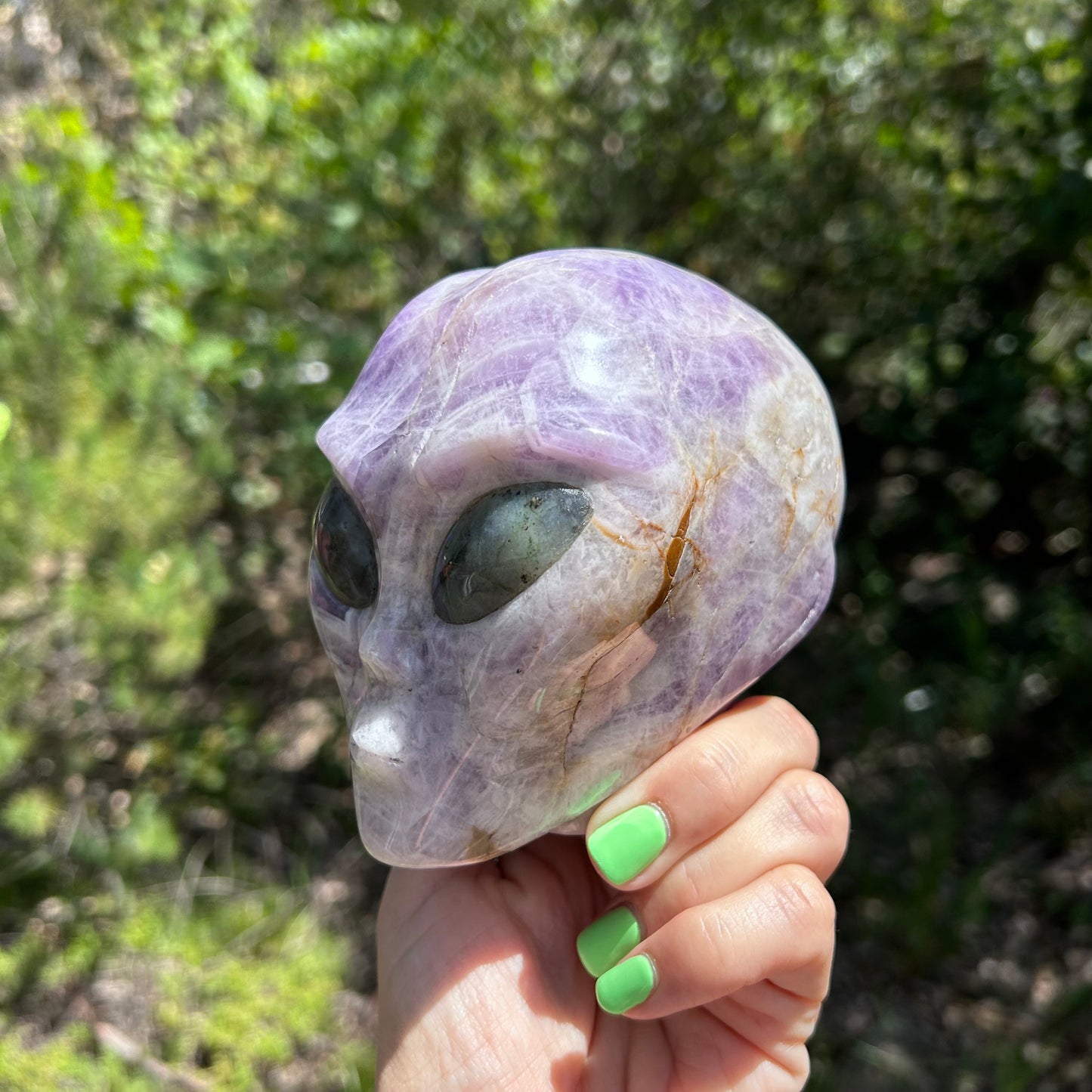 Chevron Amethyst Alien skull