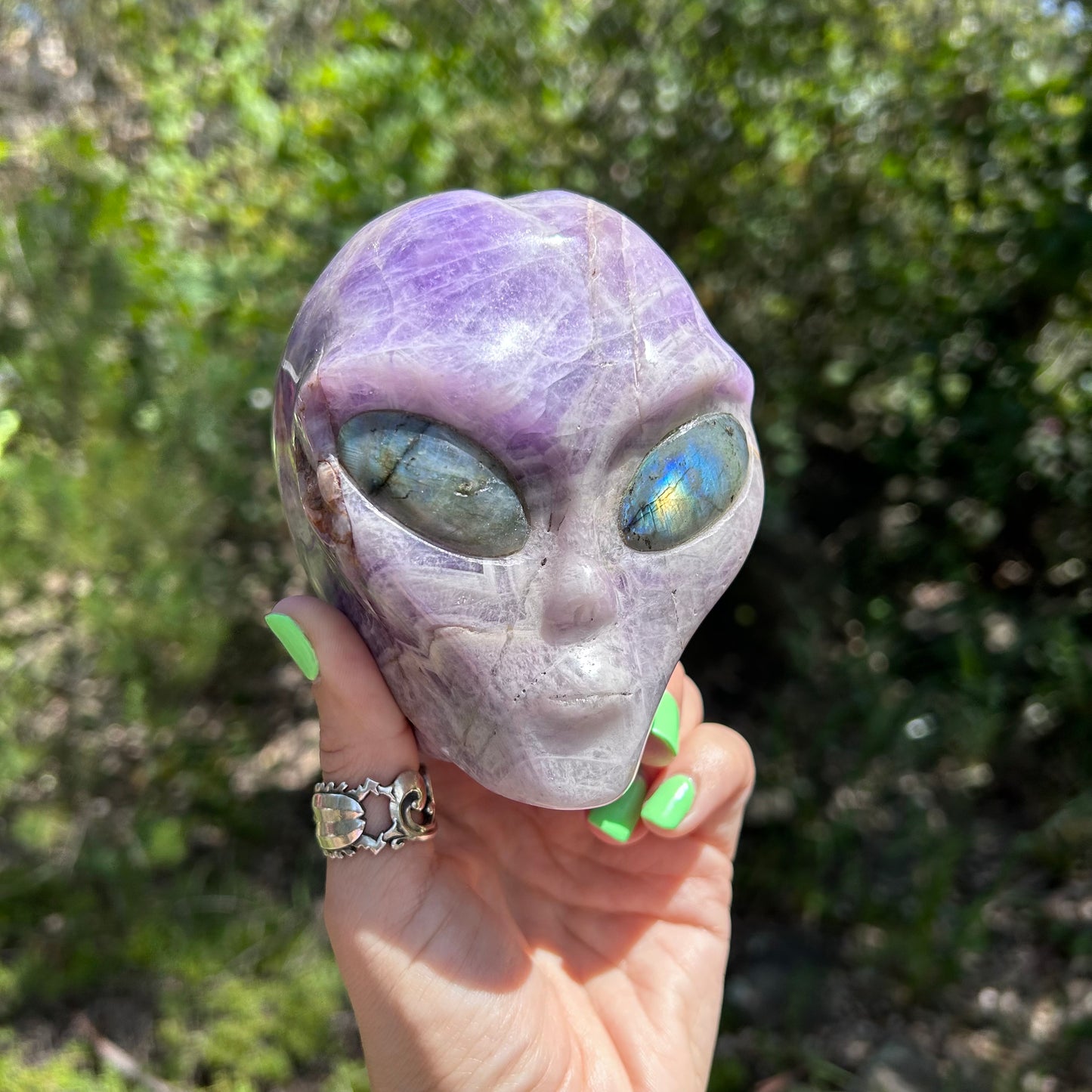 Chevron Amethyst Alien skull